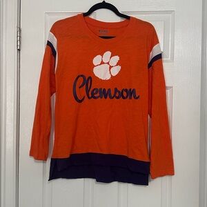Clemson Tigers Women's Medium Champion Orange Long Sleeved Loose Hem Top